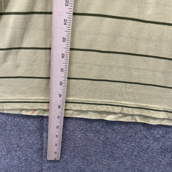 Hugo Boss Polo Shirt Mens XL Yellow Stripes Preppy Mesh Golf Baumwolle Casual - Picture 4 of 11